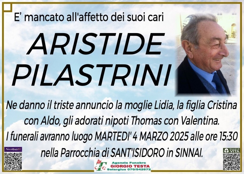 Manifesto lutto Aristide Pilastrini