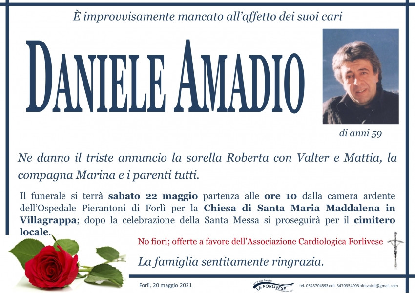 Manifesto lutto Daniele Amadio