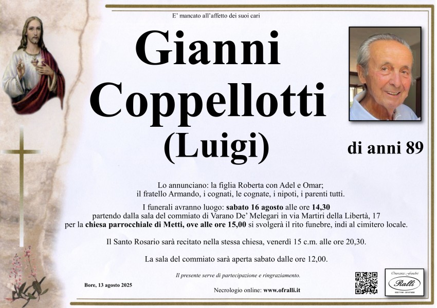 Manifesto lutto Gianni Coppellotti
