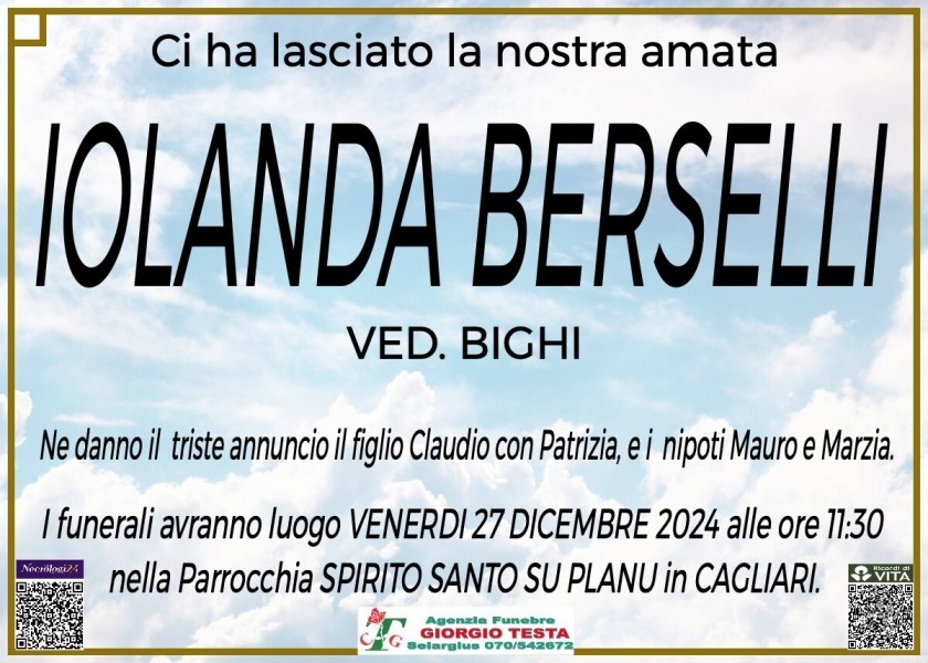 Manifesto lutto Iolanda Berselli