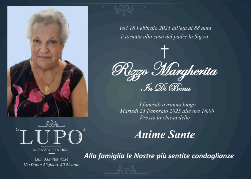 Manifesto lutto Margherita Rizzo
